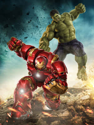 Iron Man và Hulk đối đầu trong trận chiến hoành tráng — Galaxy Z TriFold Hình nền