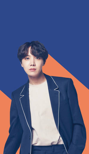 J-Hope BTS Dễ Thương Nền Xanh Và Cam — Dễ thương bts Hình nền