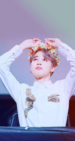 Jimin BTS Dễ Thương Với Vương Miện Hoa — Dễ thương bts Hình nền