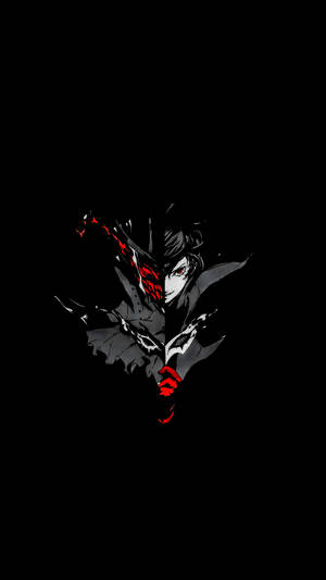 Hình nền AMOLED về Joker trong Persona 5 trên nền đen