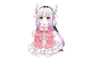 Kawaii Anime Kanna Kobayashi Quỳ Xuống