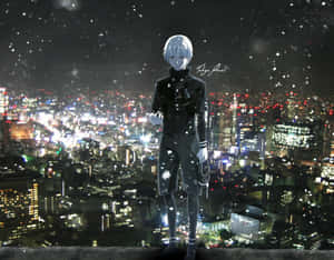 Ken Kaneki trên thành phố Tokyo Ghoul Anime — Tokyo ghoul GIF Hình nền
