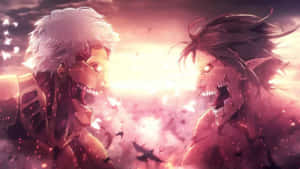 Khoảnh khắc quyết tâm của Eren Yeager đối đầu với Đại Cự Titan — Attack on titan Hình nền