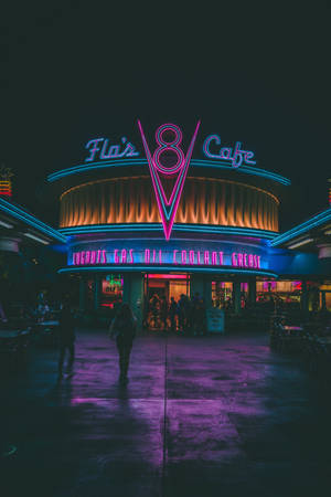 Không khí nhộn nhịp tại quán cà phê Flo's V8 trong công viên Disney California Adventure — Xiaomi Pad 8 Pro Hình nền