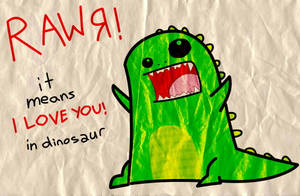 Khủng long dễ thương Rawr I Love You — Dễ thương Khủng long Hình nền