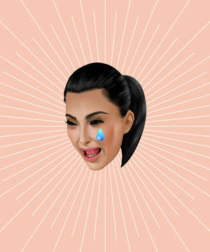 Hình nền biểu tượng cảm xúc hài hước của người nổi tiếng Kim Kardashian — Galaxy Z Fold 5 Hình nền