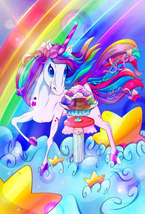 Kỳ Lân Lisa Frank Cùng Kem — Kỳ lân Hình nền