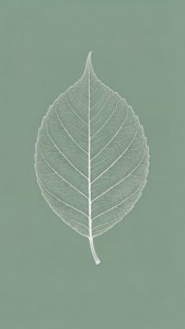 Đường viền lá màu trắng trên nền xanh xô thơm.