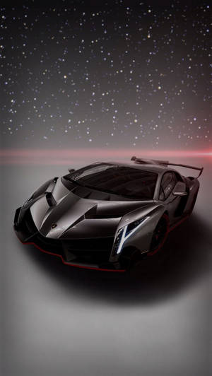 Lamborghini iPhone Đen Dưới Bầu Trời Đầy Sao — Xe hơi ngầu GIF Hình nền