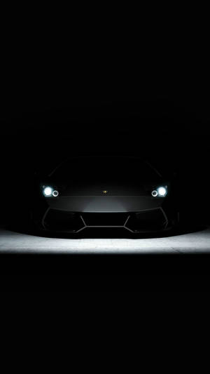 Lamborghini iPhone Đen Thẩm Mỹ Đèn Pha Trắng — Xe hơi ngầu GIF Hình nền