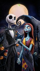 Jack và Sally tạo dáng lãng mạn tại Thị Trấn Halloween.