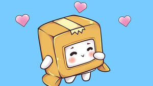 LankyBox Boxy Dễ Thương Trên Nền Xanh — Dễ thương hoạt hình Hình nền