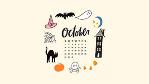 Lịch Tháng 10 Halloween Dễ Thương — Dễ thương phong cách halloween Hình nền