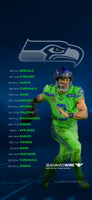 Hình nền Lịch thi đấu Seattle Seahawks — iPhone 16 Pro Max Hình nền