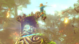 Link, anh hùng của thời gian, cầm chiếc Ocarina huyền thoại của thời gian — Huyền thoại zelda GIF Hình nền