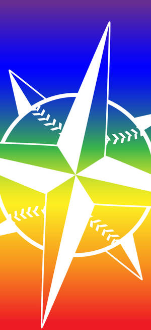 Hình nền logo cầu vồng Seattle Mariners — iPhone 18 Pro Max Hình nền