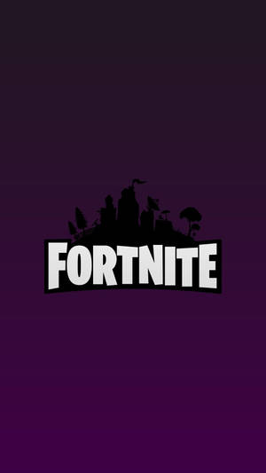 Hình nền logo Fortnite trên nền tím.
