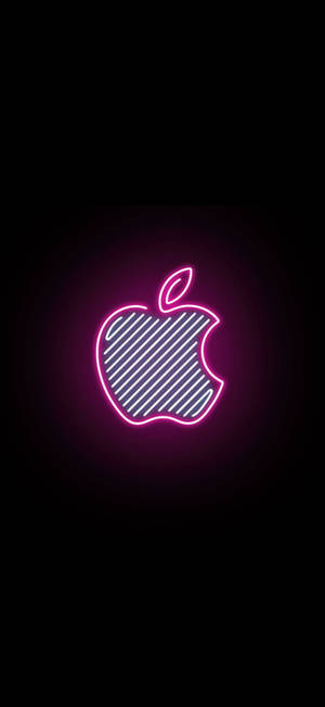 Logo iPhone Thẩm Mỹ Neon Hồng — iPhone 14 Hình nền
