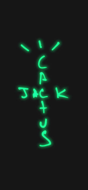 Hình nền logo phát sáng Cactus Jack — iPhone 14 Pro Hình nền
