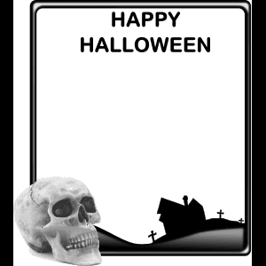 Lời Chào Halloween Đầu Lâu Và Hình Bóng