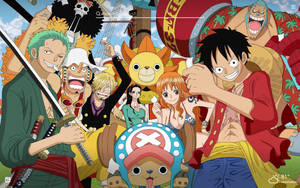 One Piece Desktop Luffy Bạn Bè Trên Tàu — One piece máy tính Hình nền