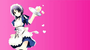 Hình nền Maid Sama Misaki Ayuzawa nền hồng. — Studio Display Hình nền
