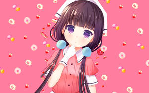 Hình nền Maika phong cách anime màu hồng — Thẩm mỹ hồng Hình nền