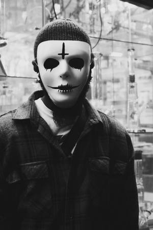 Mặt nạ trắng Halloween đáng sợ — Đáng sợ halloween Hình nền