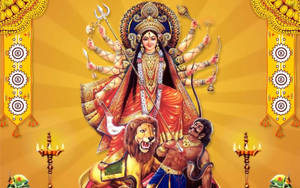Mataji Sư Tử Nền Vàng — Sư tử Hình nền