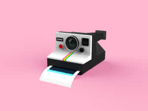 Hình ảnh máy ảnh Polaroid — Hồng pastel Hình nền