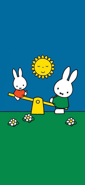 Hình nền Miffy cầu bập bênh sân chơi — iPhone 13 Pro Max Hình nền