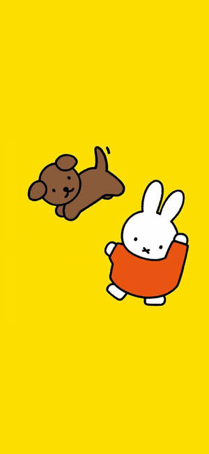 Hình nền Miffy Và Snuffy Vui Vẻ — iPhone 13 Pro Hình nền