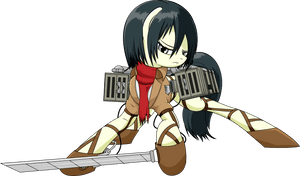 Parallaxmlp, Attack On Titan, Mikasa Ackerman, Ponified, Tải xuống HD PNG