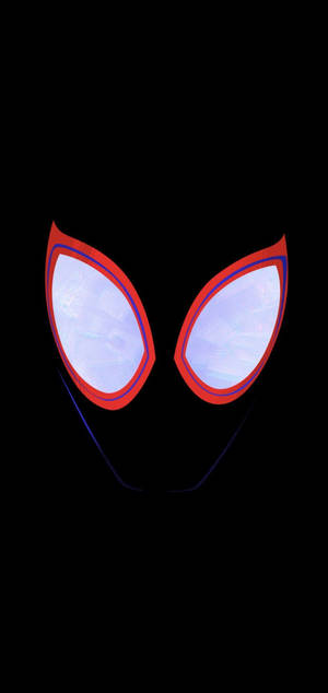 Hình nền Miles Morales mắt tối giản trên nền đen — iPhone 15 Hình nền