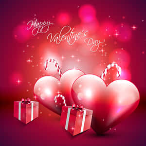 Minh họa Valentine dễ thương màu đỏ — Valentine dễ thương Hình nền