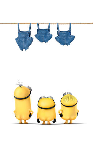 Hình nền Minions khỏa thân với đồ giặt — Galaxy Tab S9 Hình nền