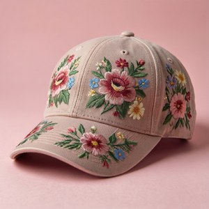 Mũ snapback với thêu hoa trên nền hồng phấn — Tecno Phantom V Flip2 Hình nền
