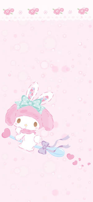 Hình nền My Melody cưỡi thìa — iPhone 16e Hình nền