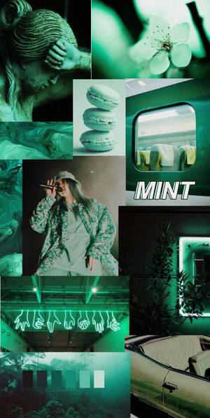 Mỹ Thuật Xanh Bạc Hà Billie Eilish — Xanh aesthetic GIF Hình nền