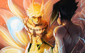 Hình nền Naruto Cửu Vĩ và Sasuke trong trận chiến — Naruto vs sasuke Hình nền