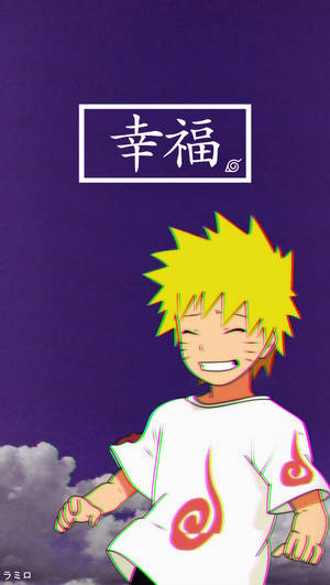 Naruto trẻ với bầu trời tím thẩm mỹ