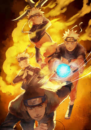 Naruto Uzumaki sẵn sàng hành động trong hình nền điện thoại táo bạo, năng động — iPad thế hệ thứ 10 Hình nền