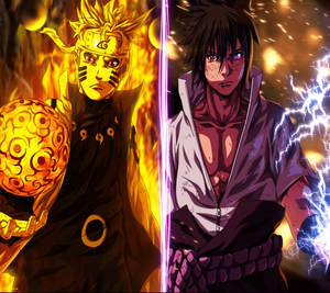 Naruto Và Sasuke Rasengan Tuyệt Vời — Naruto baryon mode Hình nền