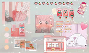 Nền Kawaii Hồng Đáng Yêu với Các Nhân Vật và Họa Tiết Dễ Thương — Hồng dễ thương Hình nền