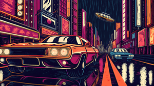 thành phố cyberpunk, đường chân trời tương lai, đèn neon, xe bay, đường phố ướt mưa, biển hiệu holographic, ánh sáng hồng và xanh, bầu không khí sương mù, đô thị khoa học viễn tưởng, cảnh đêm thành phố, ánh sáng điện ảnh, nghệ thuật số, siêu thực, cảnh đô thị dystopia, Tương Lai, Thành Phố Tương Lai, Nền Tương Lai, Cyberpunk, Xe Hơi, Xe Hơi 4k