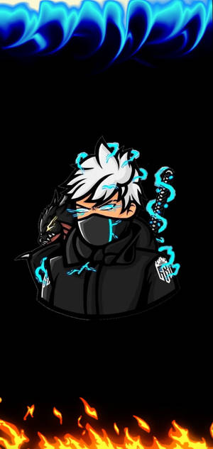 Neon Male Character Gaming Logo HD — Samsung S23 Hình nền