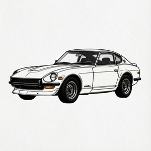 Nét vẽ tối giản của Datsun 240z — Pixel Watch 3 Hình nền