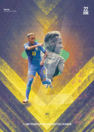 Neymar Jr hành động đầy tốc độ trong trận đấu bóng đá chuyên nghiệp — iPad thế hệ thứ 10 Hình nền