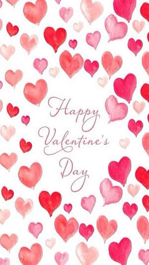 ngày lễ tình nhân hạnh phúc trái tim màu nước — Valentine dễ thương Hình nền