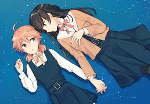 Hình nền nghệ thuật chòm sao đồng tính nữ Anime — Anime đồng tính nữ Hình nền